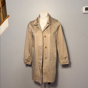 Gap Vintage Y2K Ladies Tan Long Overcoat, Trench coat. Small:
